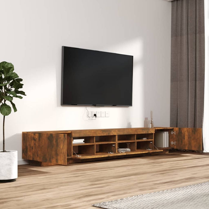 3-Delige Tv-Meubelset Met Led Bewerkt Hout Kleurig