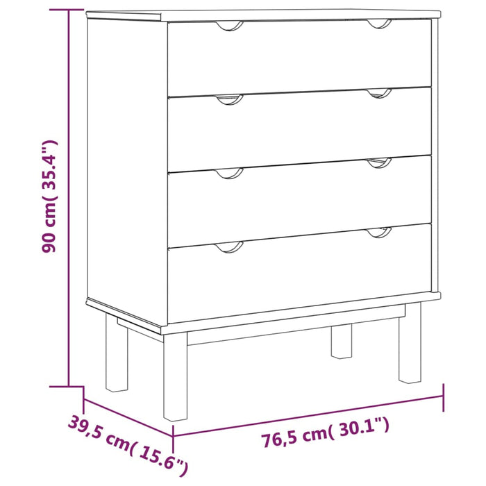 Ladekast Otta 76,5X39,5X90 Cm Massief Grenenhout