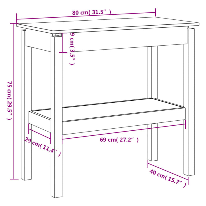 Wandtafel Massief Grenenhout