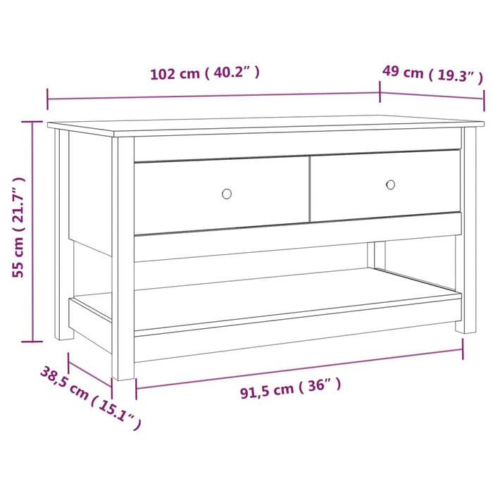 Salontafel 102X49X55 Cm Massief Grenenhout Honingbruin