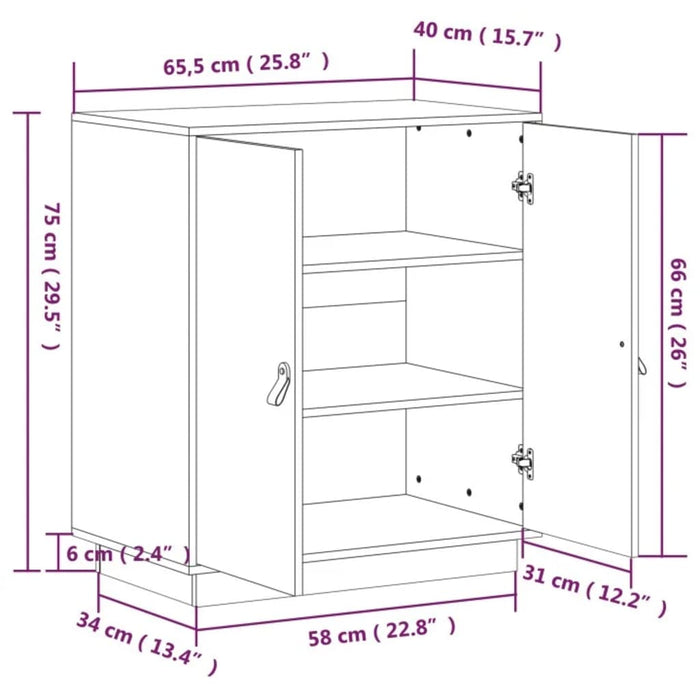 Dressoir 65,5X40X75 Cm Massief Grenenhout