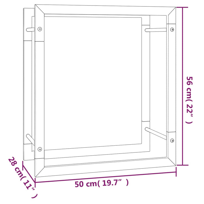 Haardhoutrek 50X28X56 Cm Staal Matzwart