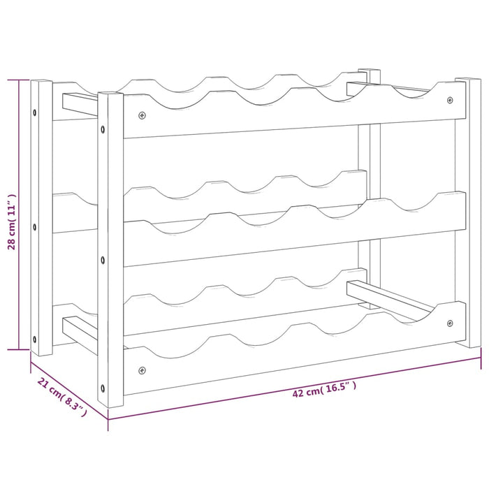 Wijnrek Voor 12 Flessen Massief Walnotenhout