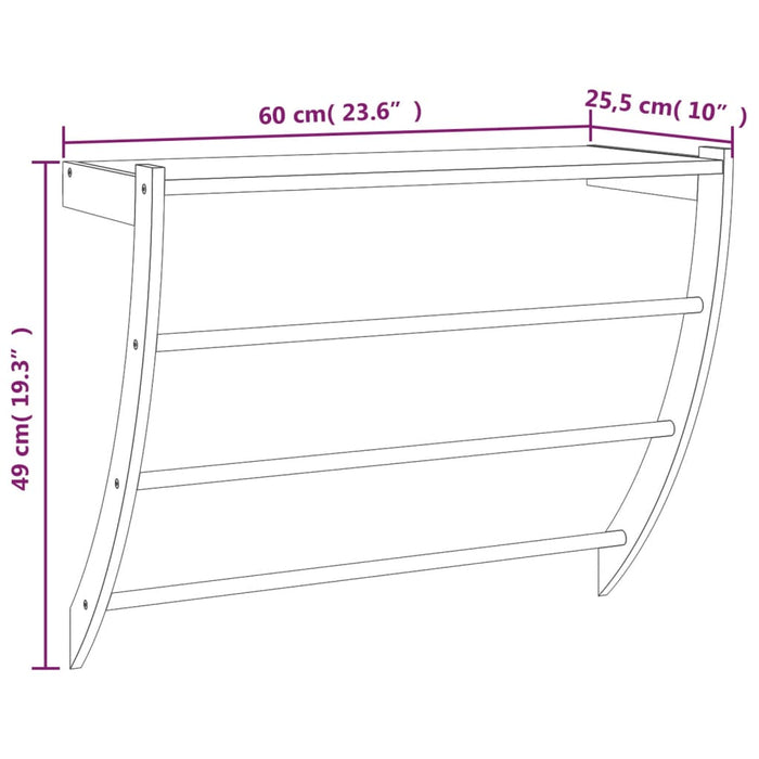 Handdoekenrek 60X25,5X49 Cm Massief Walnotenhout Zwart