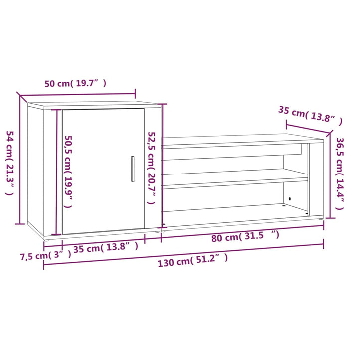 Schoenenkast 30X35X54 Cm Bewerkt Hout Zwart