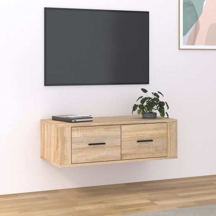 Tv-Hangmeubel 80X36X25 Cm Bewerkt Hout Kleurig