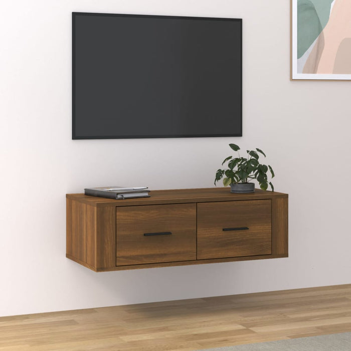 Tv-Hangmeubel 80X36X25 Cm Bewerkt Hout Kleurig