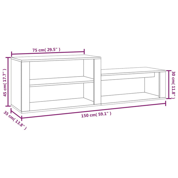 Schoenenkast 50X35X45 Cm Bewerkt Hout Wit