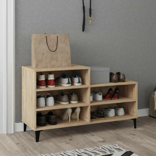 Schoenenkast 102X36X60 Cm Bewerkt Hout Sonoma Eikenkleurig