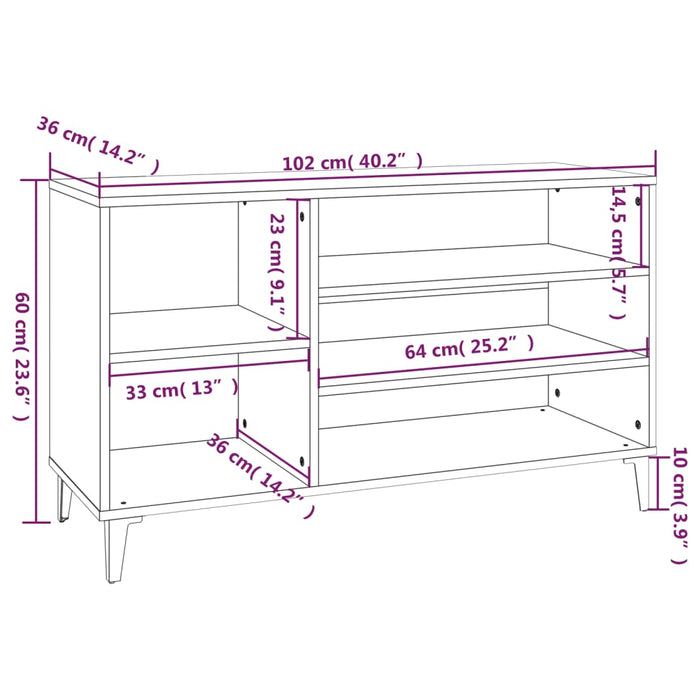 Schoenenkast 02X36X60 Cm Bewerkt Hout Zwart