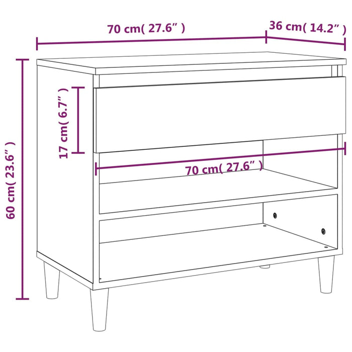 Schoenenkast 70X36X60 Cm Bewerkt Hout Zwart