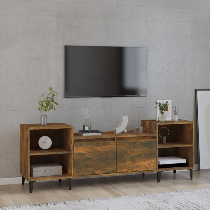 Tv-Meubel 60X35X55 Cm Bewerkt Hout Eikenkleurig