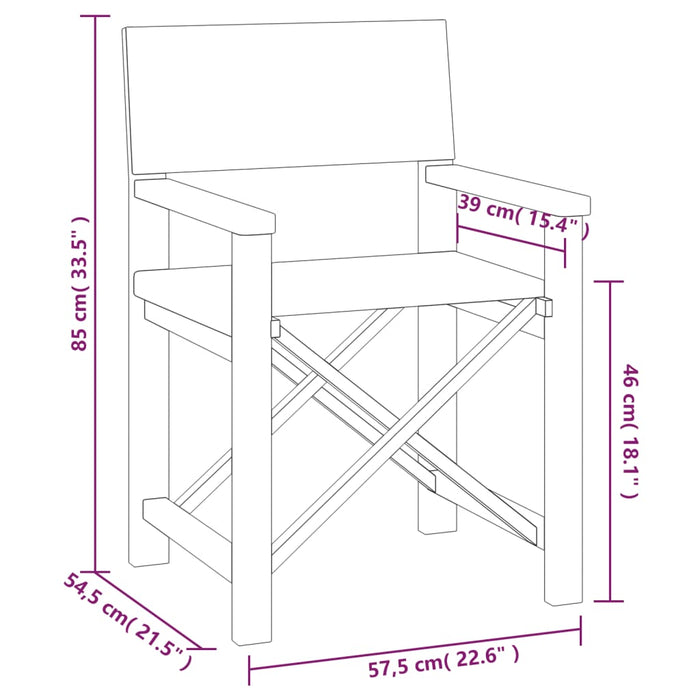 Regisseursstoelen 2 St Massief Teakhout Blauw