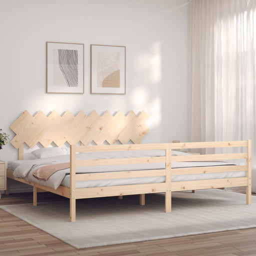 Bedframe Met Hoofdbord Massief Hout