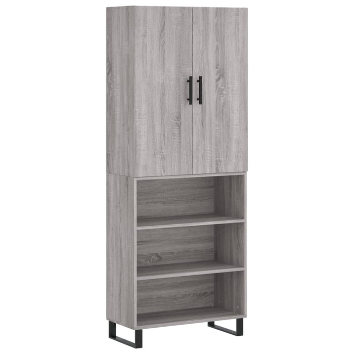 Hoge Kast 69,5X34X180 Cm Bewerkt Hout Eikenkleurig