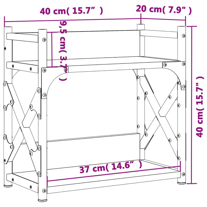 Printerstandaard 2-Laags 40X20X40 Cm Bewerkt Hout