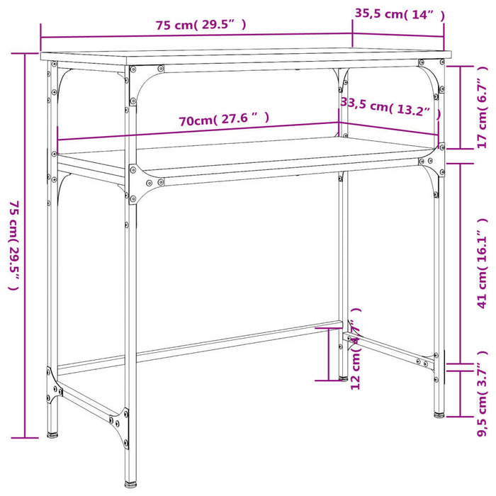 Wandtafel 75X35,5X75 Cm Bewerkt Hout Zwart