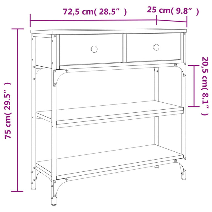 Wandtafel 72,5X25X75 Cm Bewerkt Hout