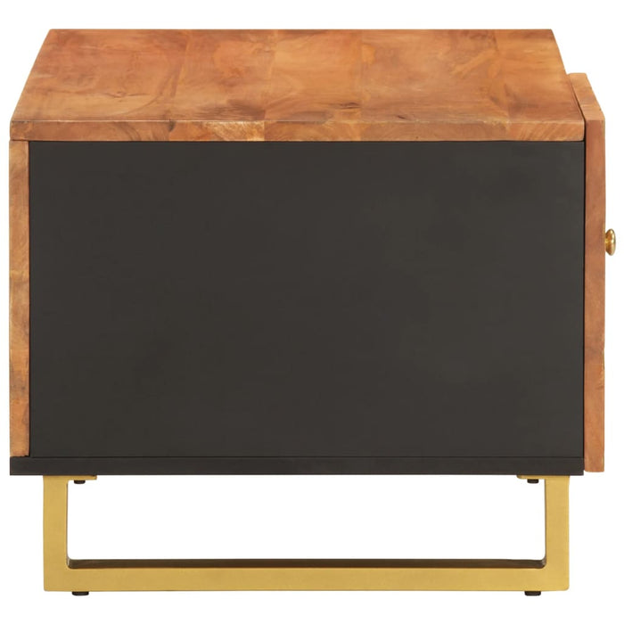 Salontafel 80X50X40 Cm Massief Mangohout Bruin En Zwart