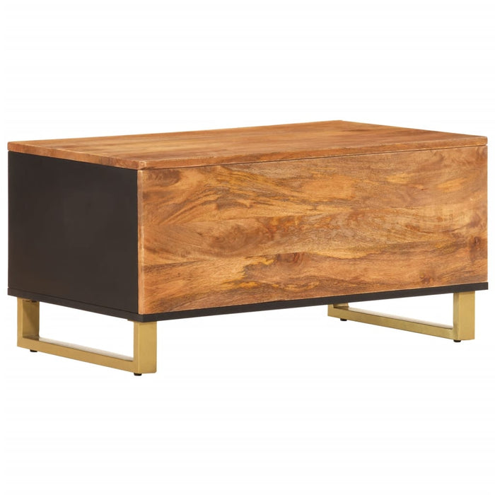 Salontafel 80X50X40 Cm Massief Mangohout Bruin En Zwart