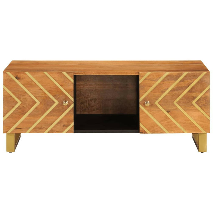 Salontafel 100X54X40 Cm Massief Mangohout Bruin En Zwart