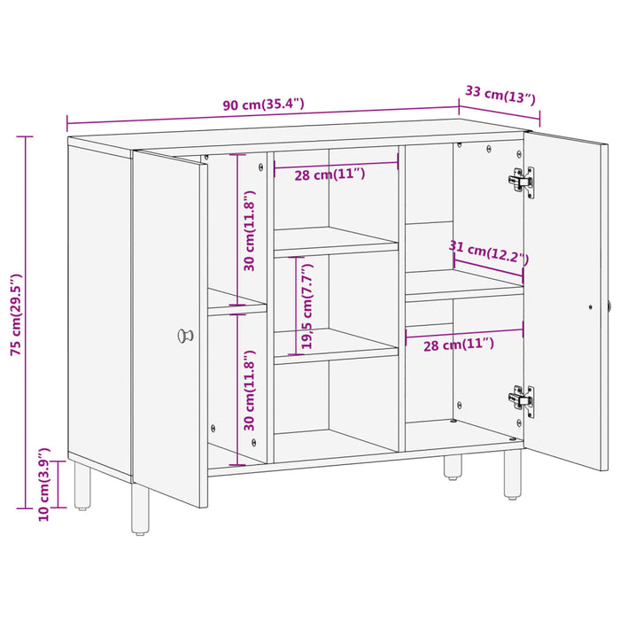 Bijzetkast 90X33X75 Cm