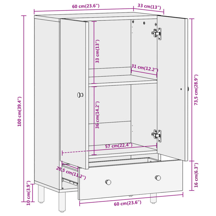 Hoge Kast 60X33X100 Cm