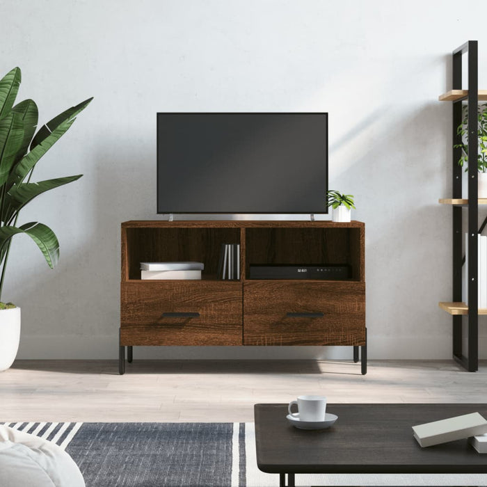 Tv-Meubel 80X36X50 Cm Bewerkt Hout