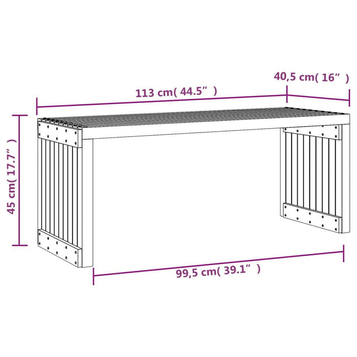 Tuinbankje Verlengbaar 212,5X40,5X45 Cm Massief Douglashout