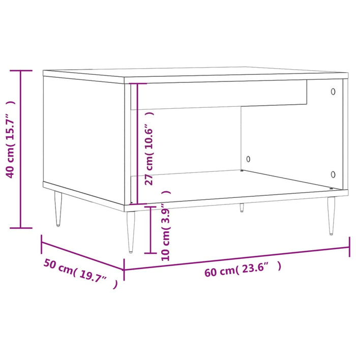 Salontafel 60X50X40 Cm Bewerkt Hout Kleurig