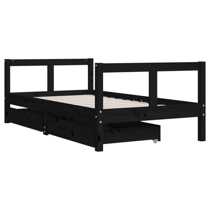 Kinderbedframe Met Lades Massief Grenenhout