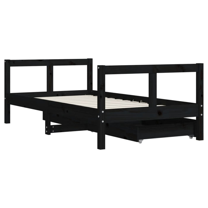 Kinderbedframe Met Lades Massief Grenenhout