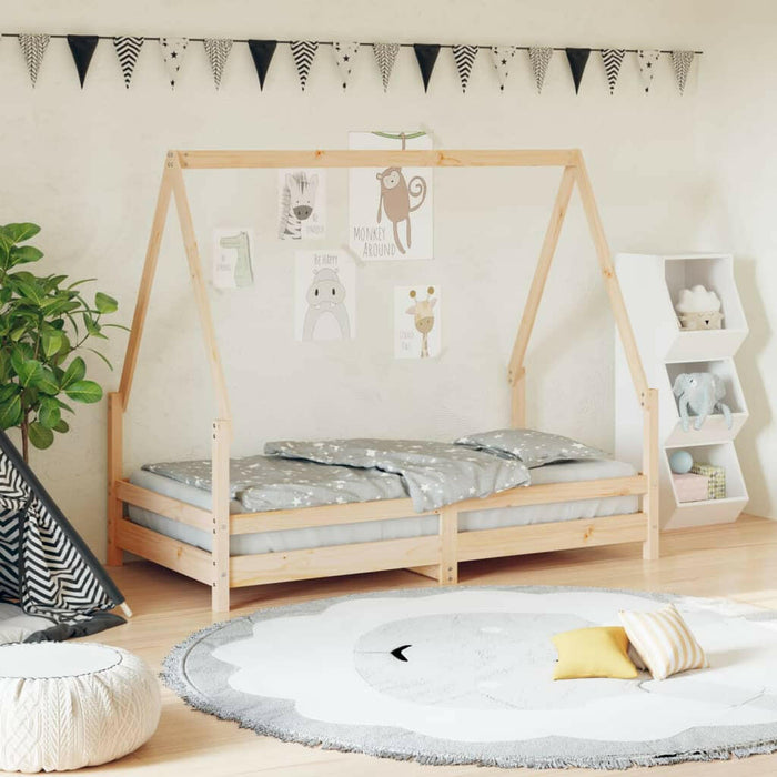 Kinderbedframe 80X160 Cm Massief Grenenhout