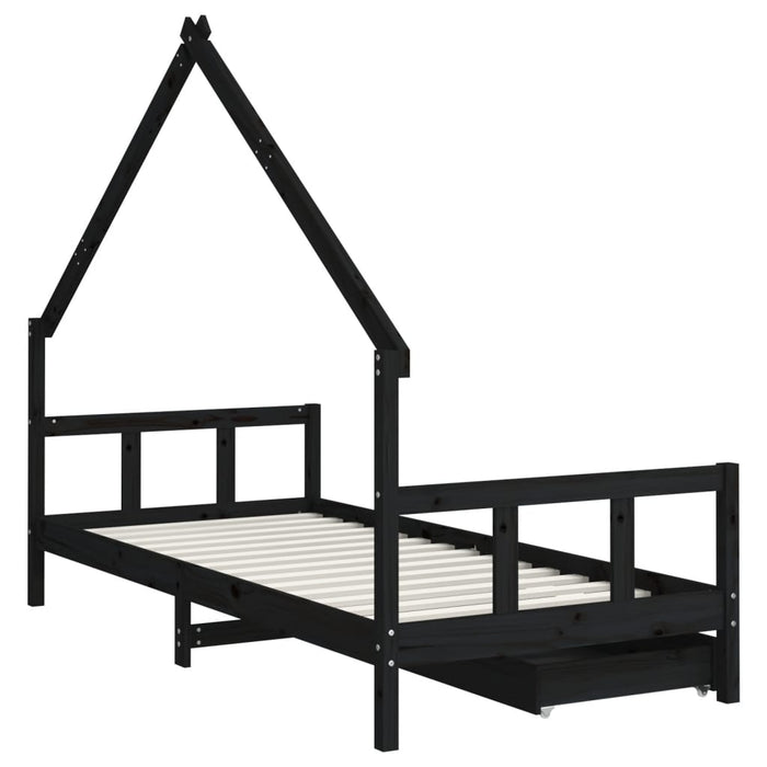 Kinderbedframe Met Lades Massief Grenenhout