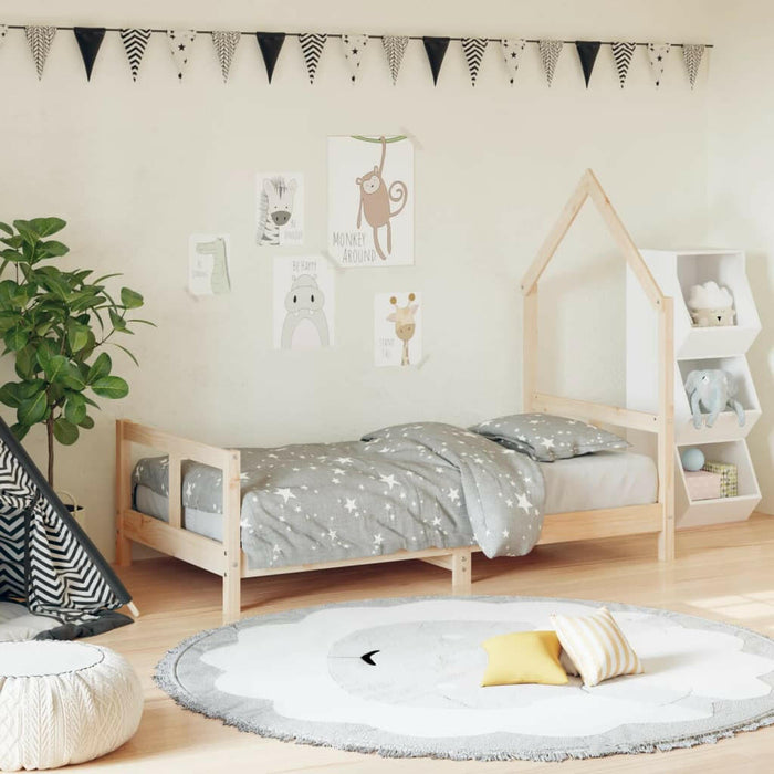 Kinderbedframe 90X200 Cm Massief Grenenhout Zwart