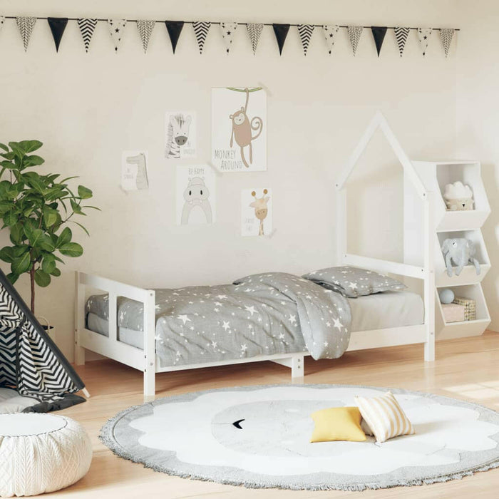 Kinderbedframe 90X200 Cm Massief Grenenhout Zwart