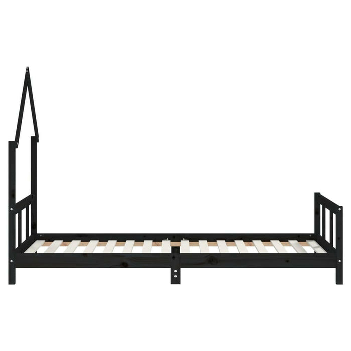 Kinderbedframe 90X200 Cm Massief Grenenhout Zwart