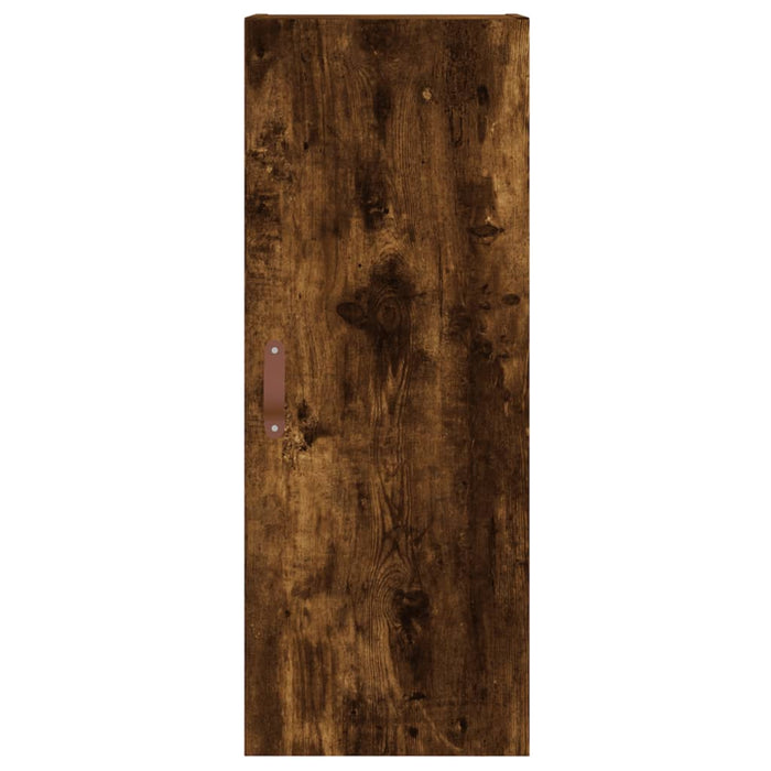 Hoge Kast 34,5X34X180 Cm Bewerkt Hout Gerookt Eikenkleurig