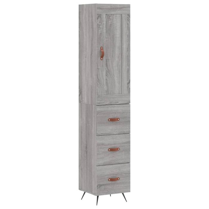 Hoge Kast 34,5X34X180 Cm Bewerkt Hout Eikenkleurig