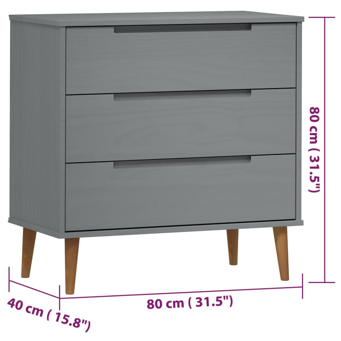 Ladekast Molde 80X40X80 Cm Massief Grenenhout