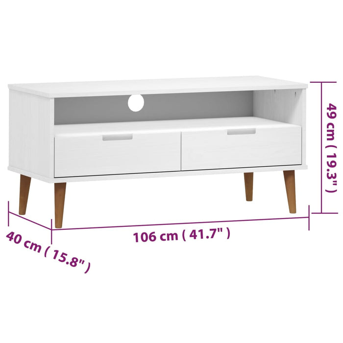 Tv-Meubel Molde 06X40X49 Cm Massief Grenenhout