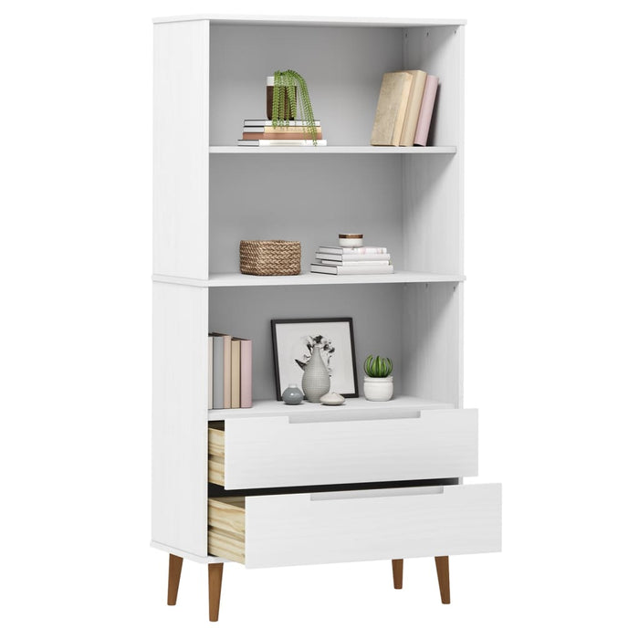 Boekenkast Molde 85X35X170,5 Cm Massief Grenenhout