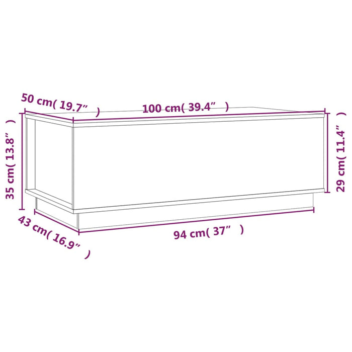 Salontafel 100X50X35 Cm Massief Grenenhout