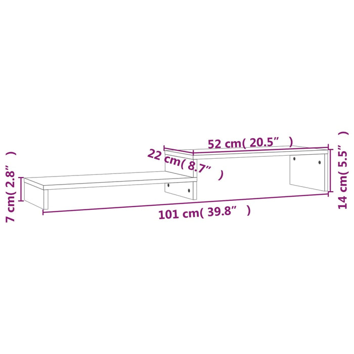 Monitorstandaard (52-101)X22X14 Cm Grenenhout