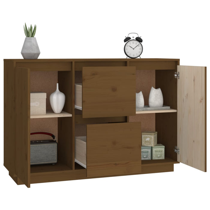 Dressoir 111X34X75 Cm Massief Grenenhout