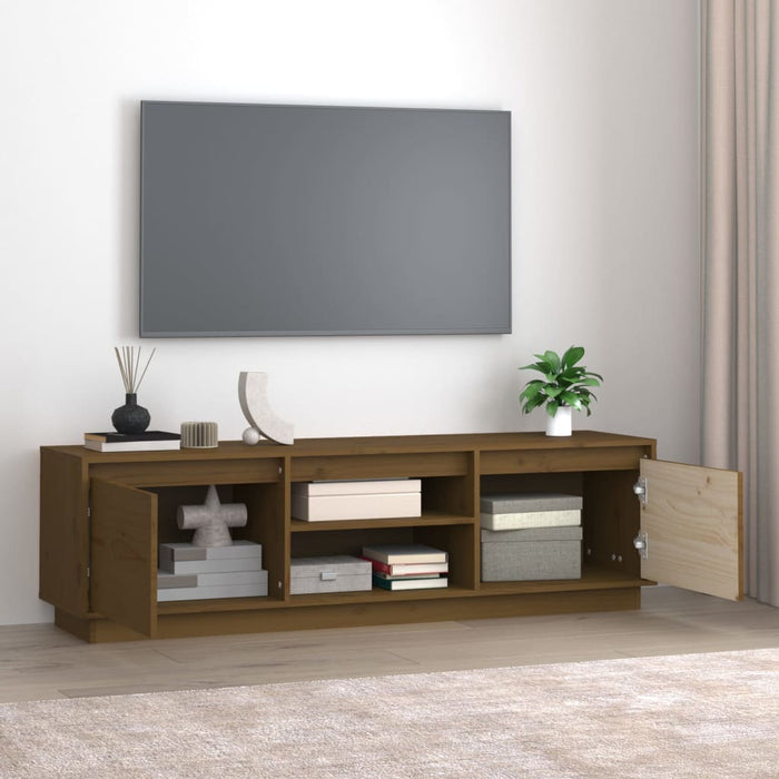 Tv-Meubel 140X35X40 Cm Massief Grenenhout