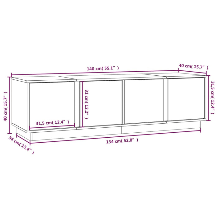 Tv-Meubel 40X40X40 Cm Massief Grenenhout