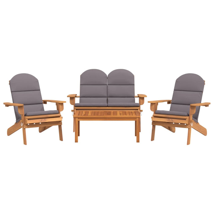 4-Delige Loungeset Adirondack Massief Acaciahout