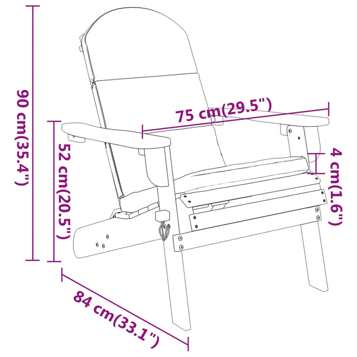 5-Delige Loungeset Adirondack Massief Acaciahout