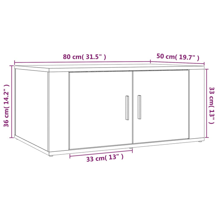 Salontafel 80X50X36 Cm Bewerkt Hout